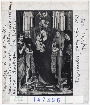 Vorschaubild Rogier van der Weyden (nach): Maria mit Johannes dem Täufer, Petrus, Cosmas und Damian. Amsterdam, Sammlung Wetzlar 